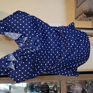 NWT Ralph lauren sz 6 Blue and White Polka dot Tankinis